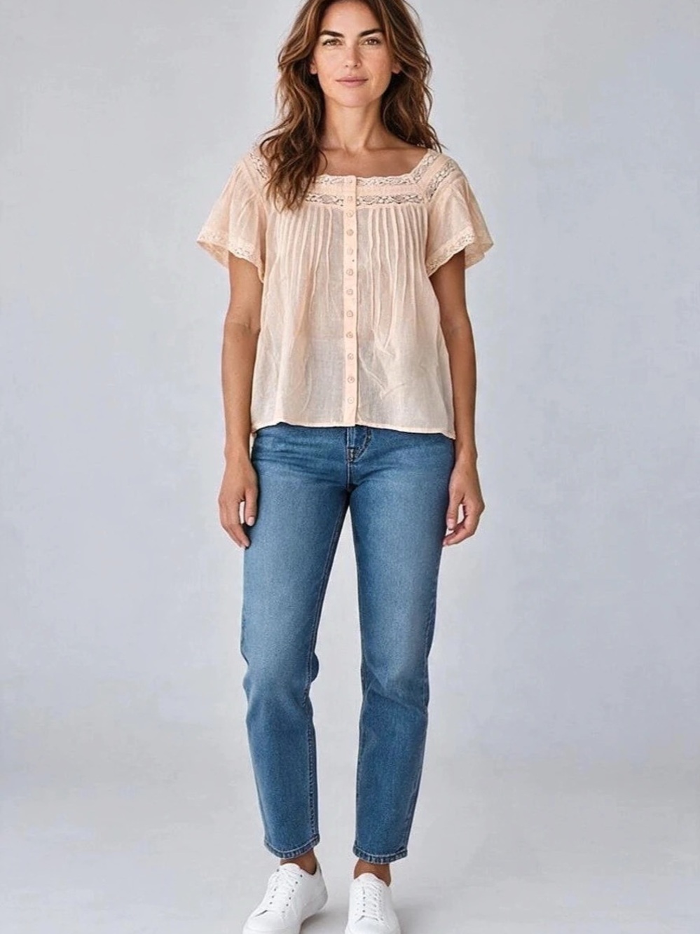 Short Sleeve Blouse in Pink Like New
